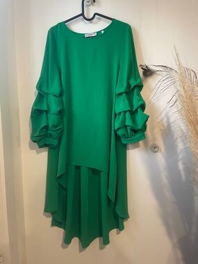 Patrizia Luca Emerald Green High Low Dress Sz XS B127